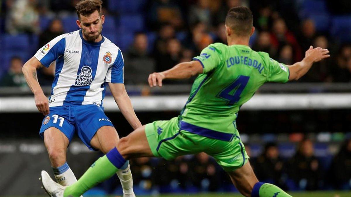 Leo Baptistao, en el Betis - Espanyol de Copa