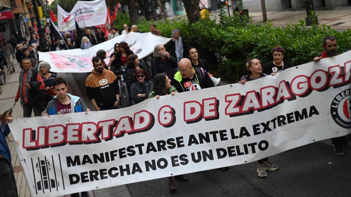 Imagen de archivo de la última manifestación por la libertad de Los 6 de Zaragoza.