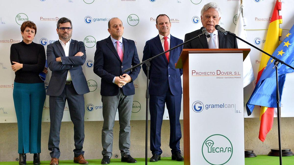 Enrique Delgado durante la inauguración de las instalaciones en el Puerto de Arinaga.
