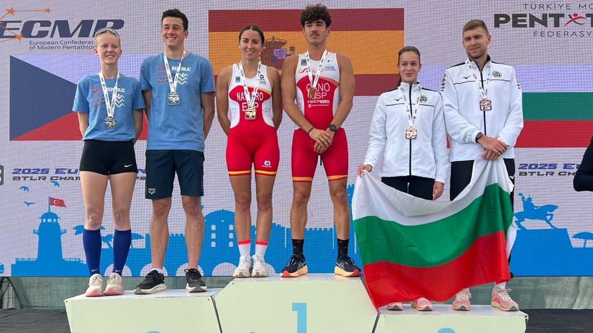 Isabel Navarro y Mario Cano fueron oro en Biatlé Relevo Mixto