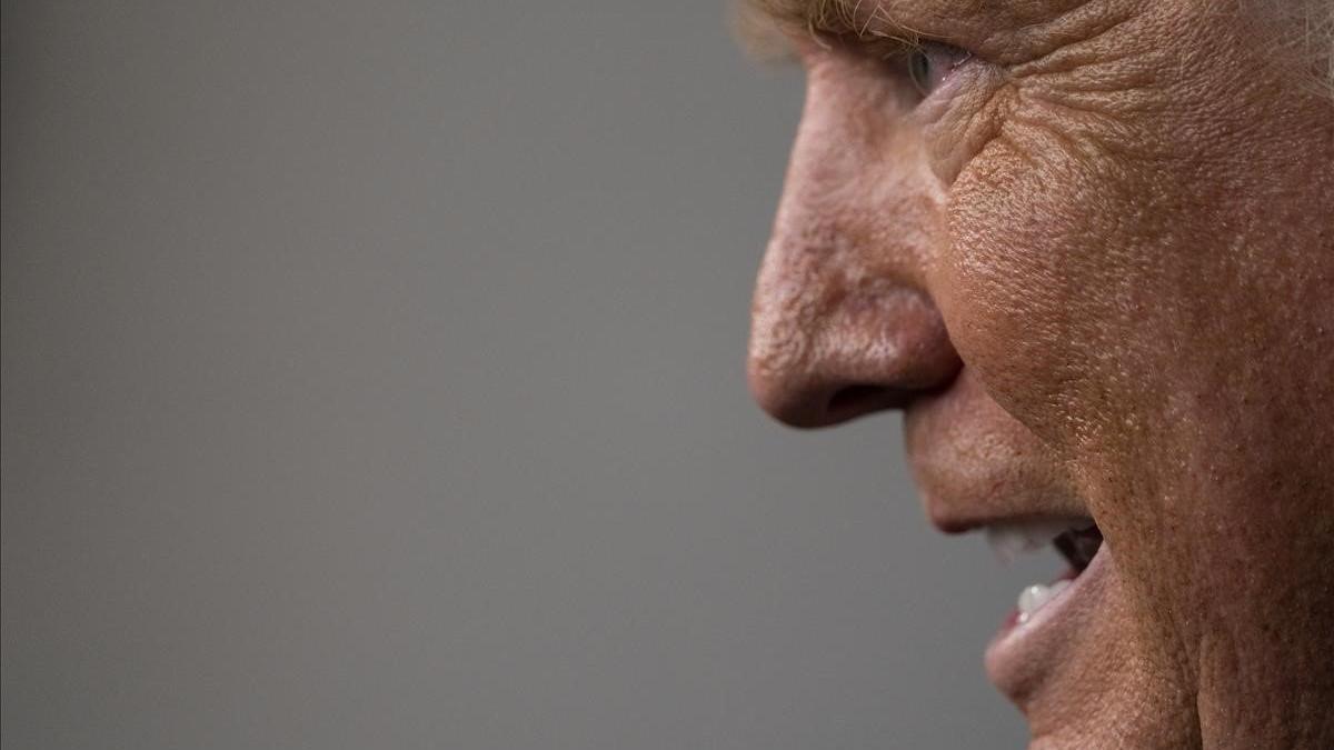 El presidente de EEUU, Donald Trump, en una comparecencia de prensa en la Casa Blanca.