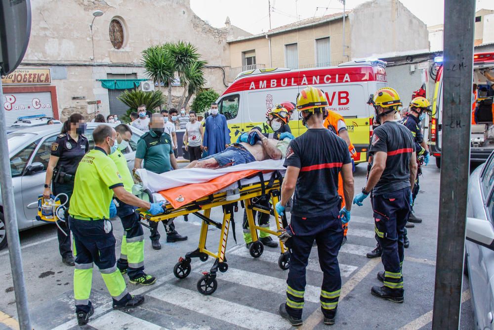 Caída de un hombre ladera abajo en Callosa de Segu