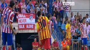 Vídeo del moment en què Godín indica a Miranda que colpegi a Messi a la cama danyada.