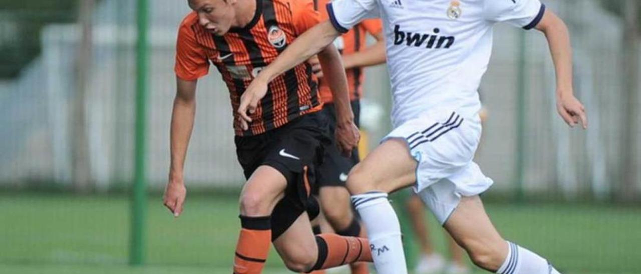 Borja Sánchez, en un partido con el juvenil del Madrid. lne