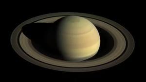 Una vista del hemisferio norte de Saturno en 2016.