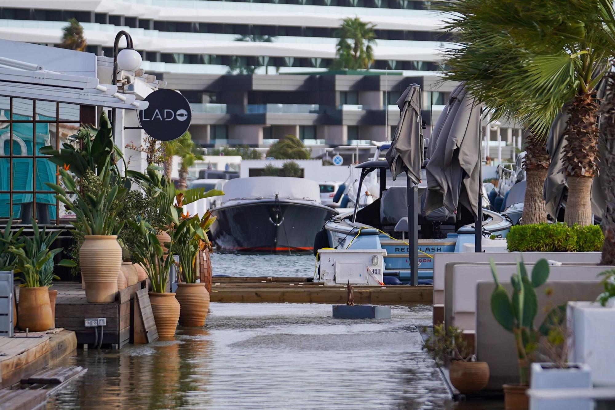 El temporal inunda de nuevo la zona de Botafoc Ibiza