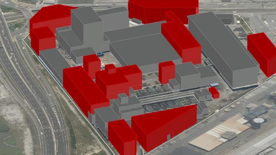 La ampliación que proyecta Resonac, con los nuevos edificios en rojo. |   // LA OPINIÓN