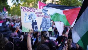 Acción en Barcelona para denunciar el genocidio en Gaza