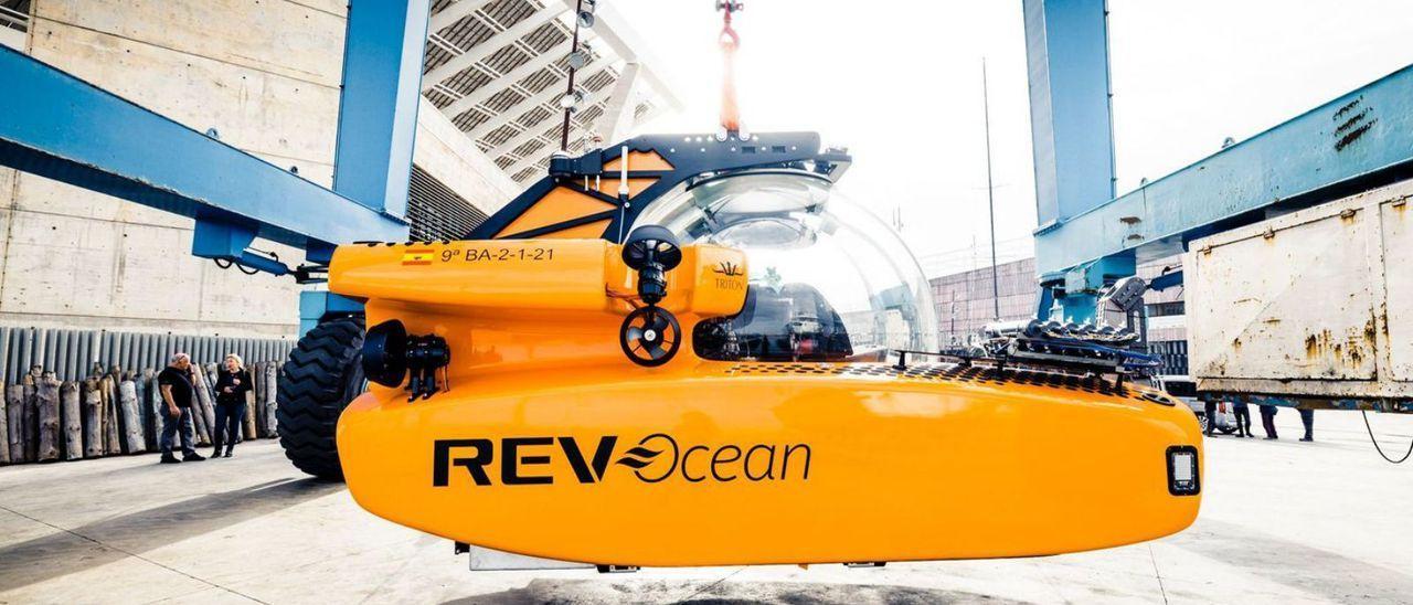 El sumergible 'DSV Aurelia', presentado en Barcelona.