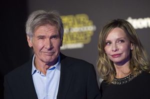 Harrison Ford i la seva dona, l’actriu Calista Flockhart, a la festa.