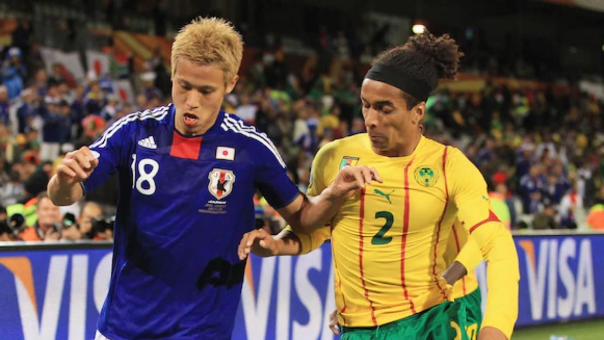 Honda, durante el partido ante Camerún en el Mundial de Sudáfrica