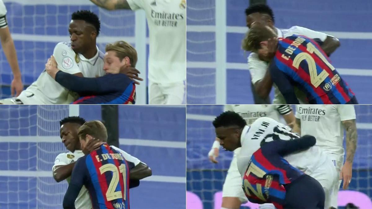 Imatge de l'acció entre Frenkie De Jong i Vinicius Jr