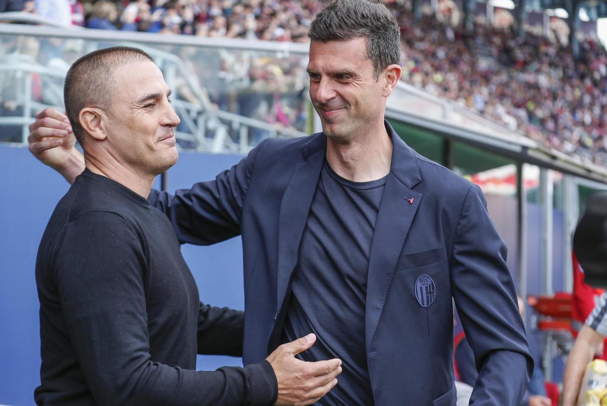 Cannavaro y Motta, antes del partido