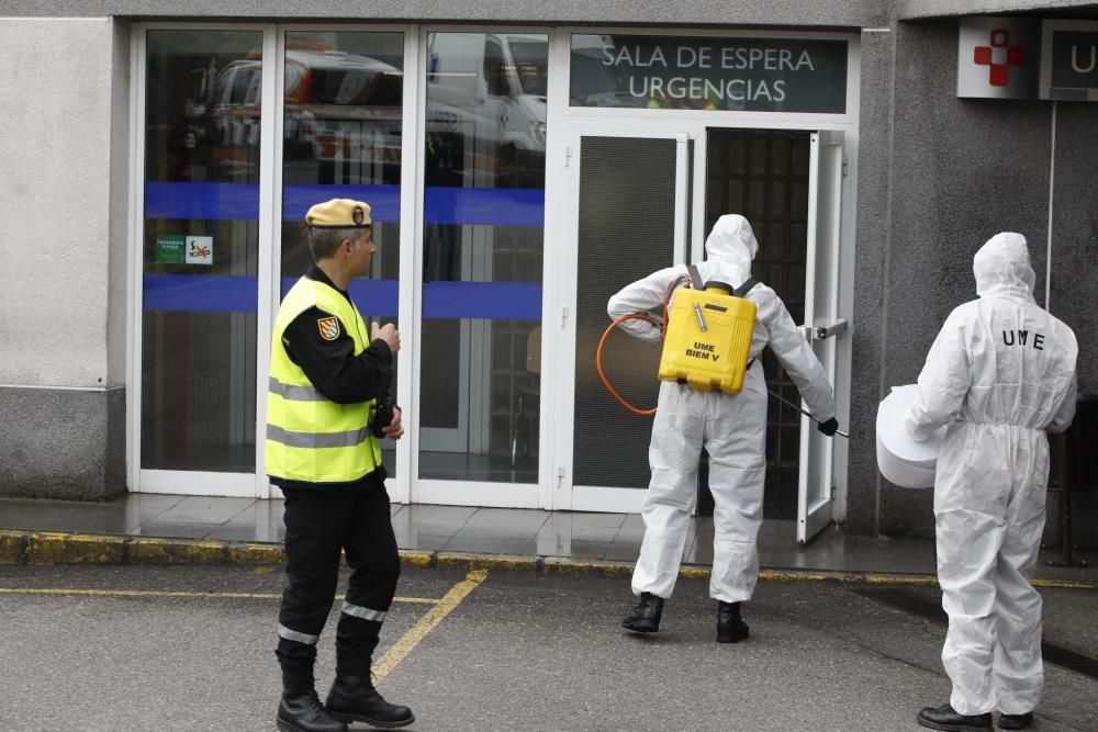 Coronavirus en Asturias: La UME, en Gijón