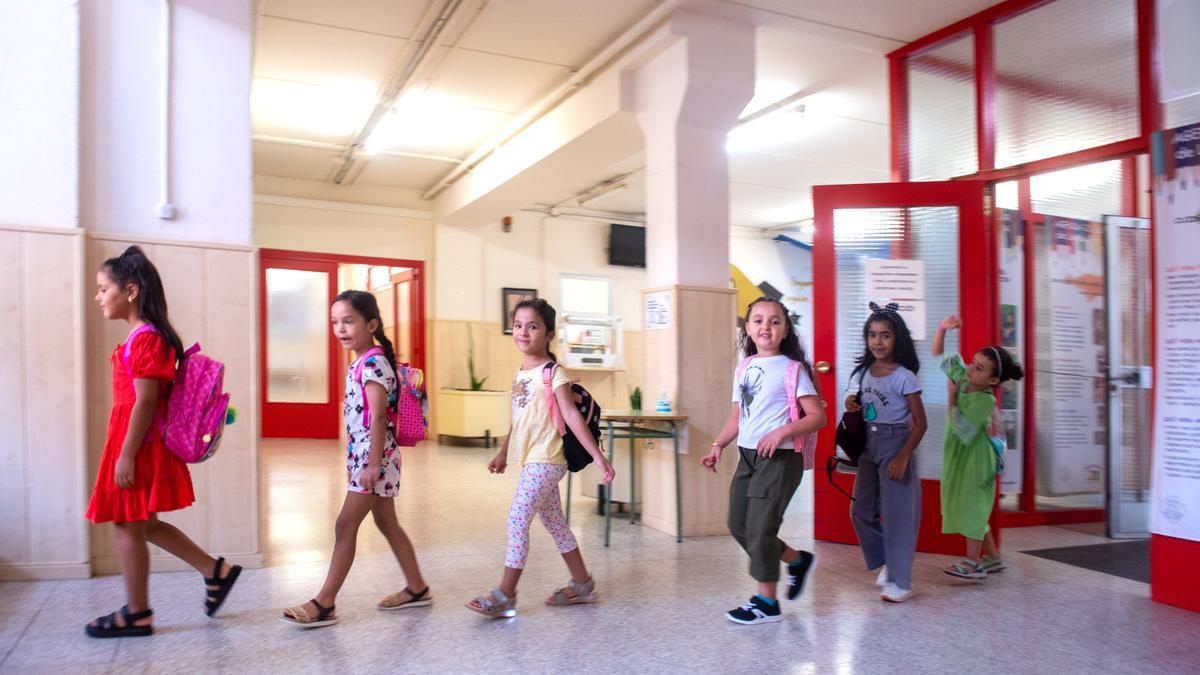 Primer día de colegio en la escuela Joan XXIII de Lleida