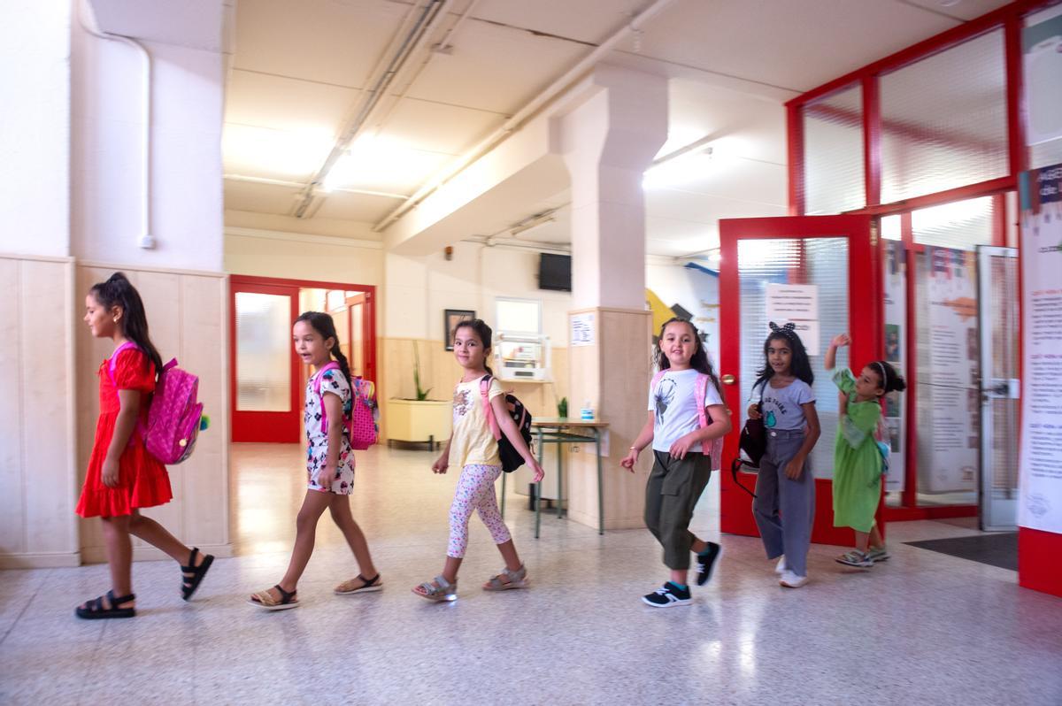 Primer día de colegio en la escuela Joan XXIII de Lleida