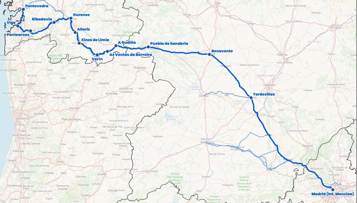 Alternativa de la Vigo-Pontevedra-Madrid que no para en Mombuey