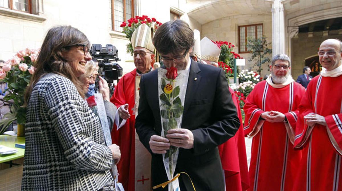 En el seu discurs institucional amb motiu de Sant Jordi, Carles Puigdemont s’ha referit als molts dracs ferotges que assetgen Catalunya.
