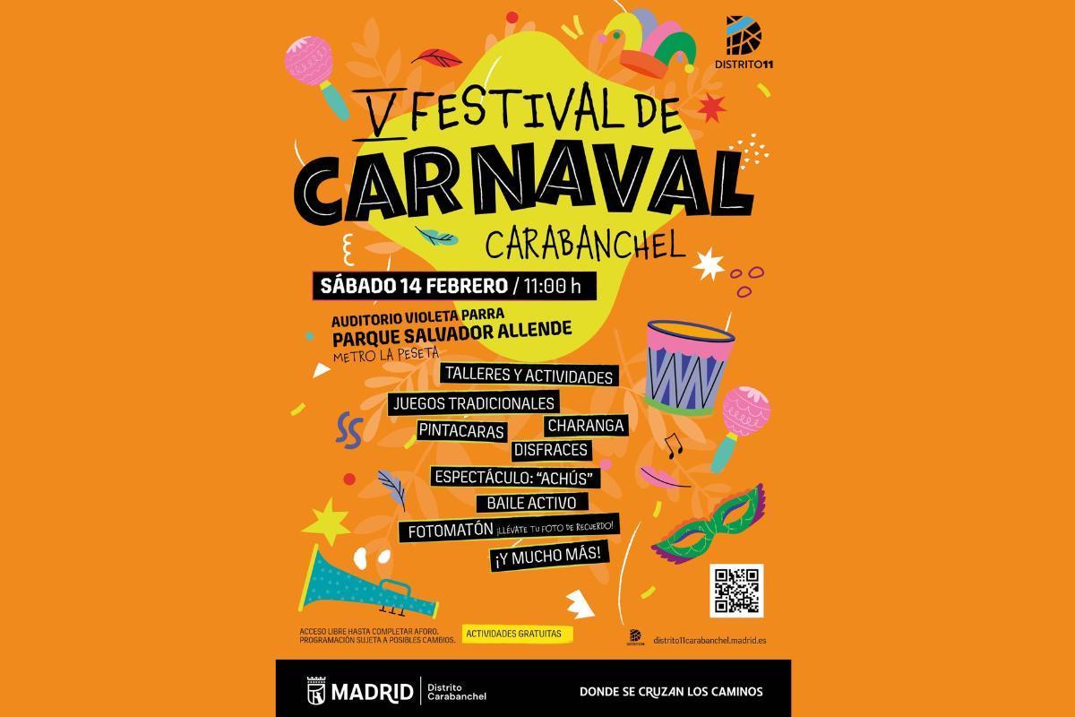El gran día del Carnaval en Distrito 11 será el sábado 14 de febrero con el V Festival de Carnaval de Carabanchel
