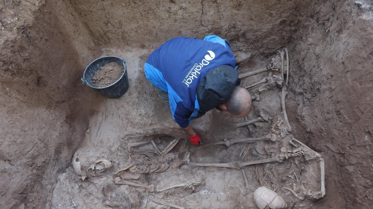 Exhumación de restos de cinco víctimas de la represión franquista en el Cementerio de Alicante