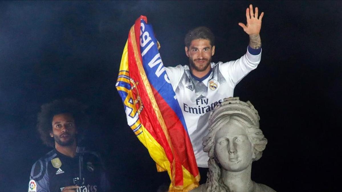 Ramos, durante la celebración del título
