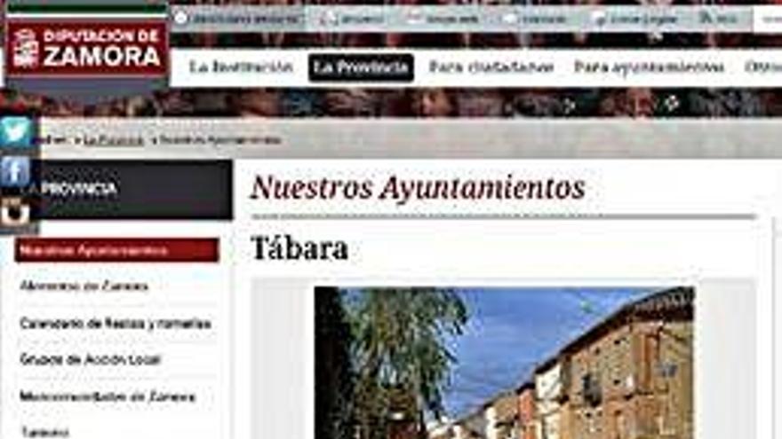 Tábara en la web provincial.