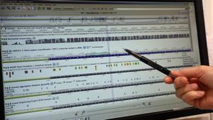 Una pantalla con secuencias de ADN en un laboratorio de investigación, en Galicia.