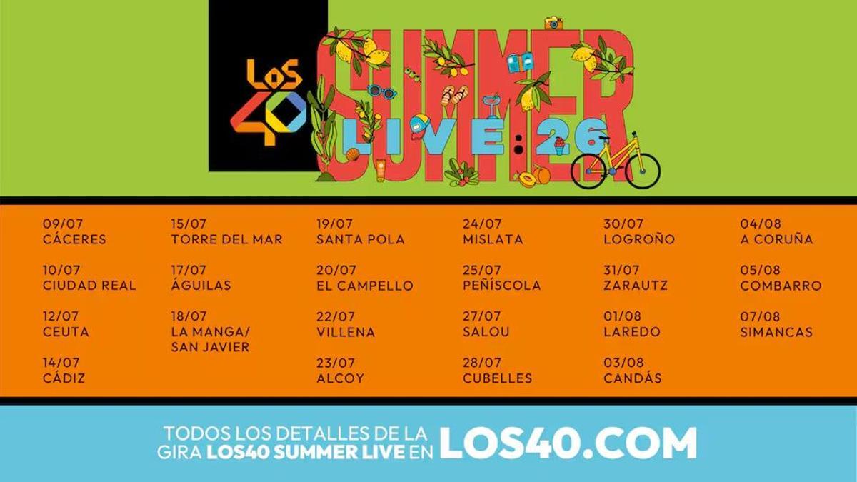 Cartel de Los 40 Summer Live 2026.