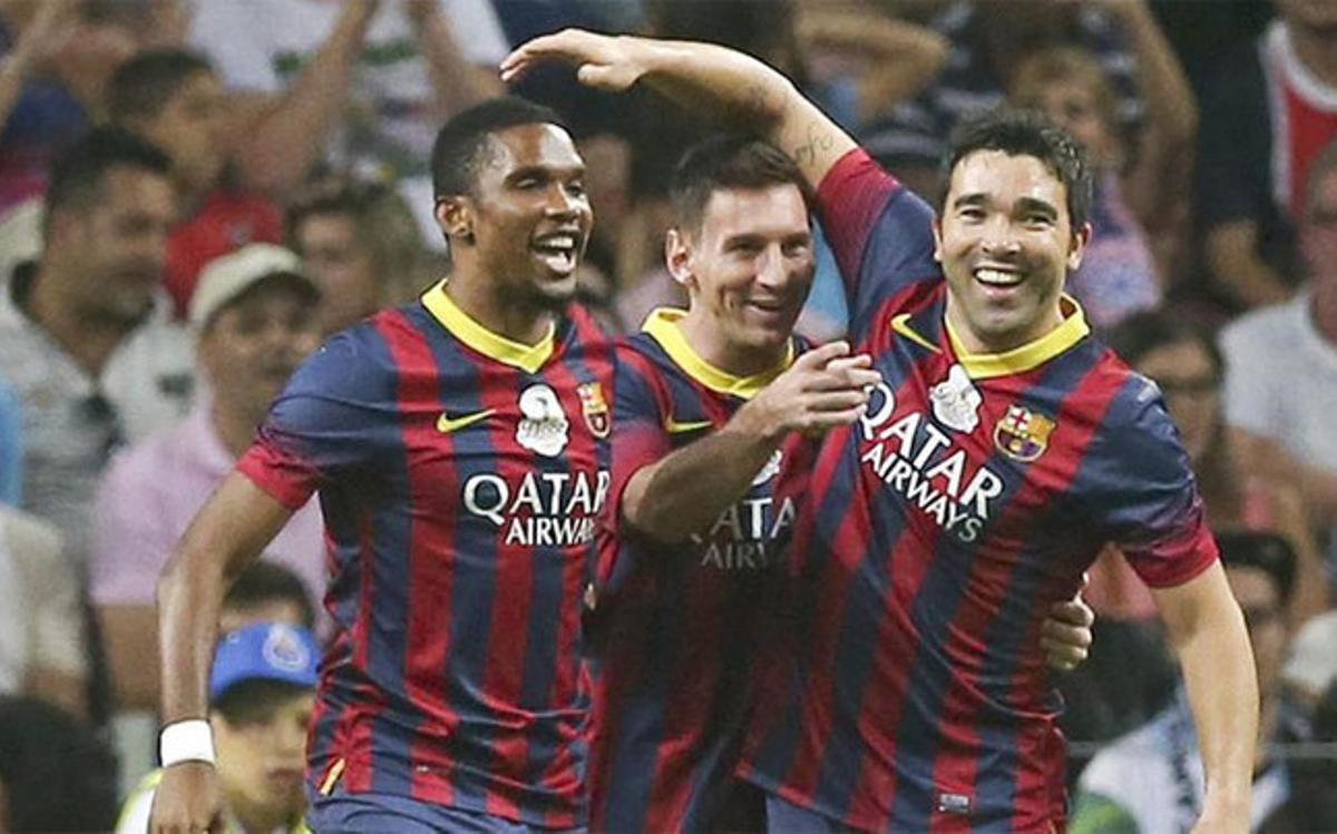 Eto'o, Messi y Deco volvieron a jugar juntos, en Oporto