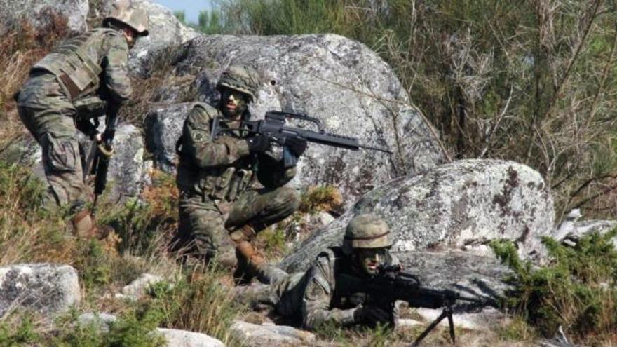 Militares de la Brilat durante un adiestramiento.