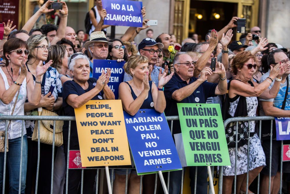 Manifestació contra el terrorisme i en suport a les víctimes dels atemptats de Barcelona