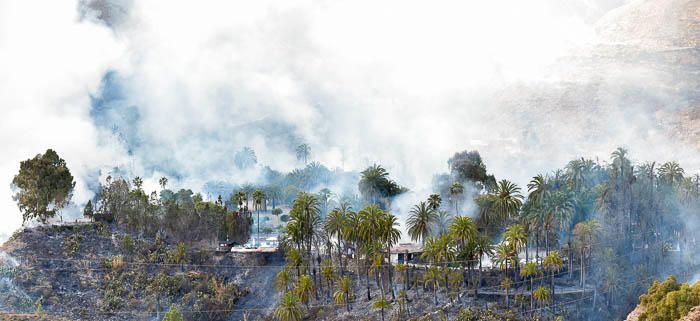 Incendio el hotel Molino del Agua, en Ayacata