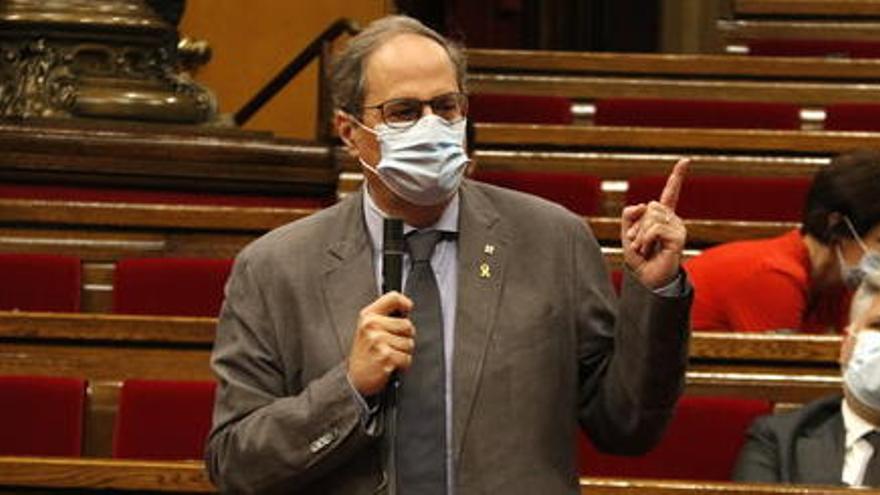 El president català, Quim Torra, avui al Parlament |