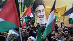 Protesta contra Israel después de la muerte de Nasrallah, líder de Hezbolá