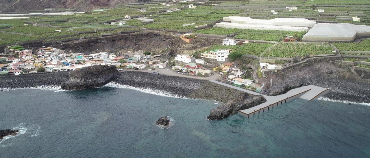 Infografía en la que se muestra el nuevo embarcadero que conectará Puerto Naos con Tazacorte.