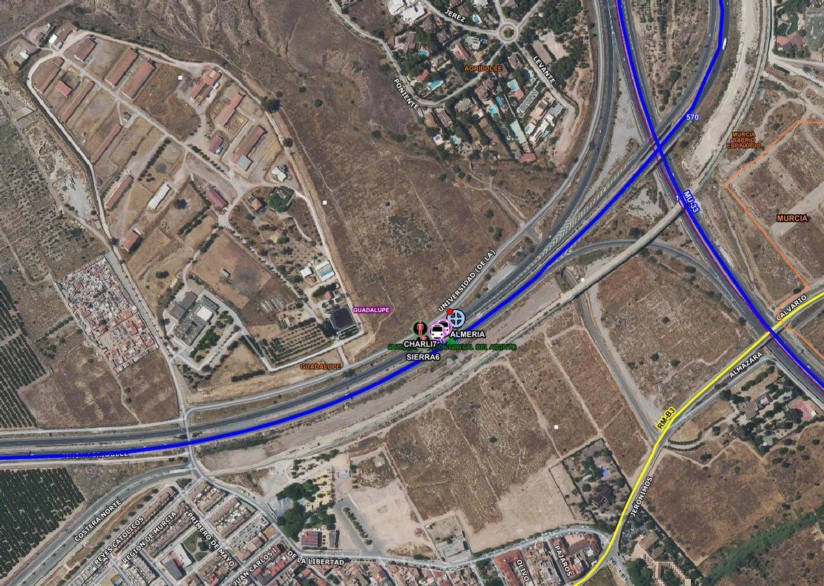 Mapa del lugar donde se ha producido el accidente