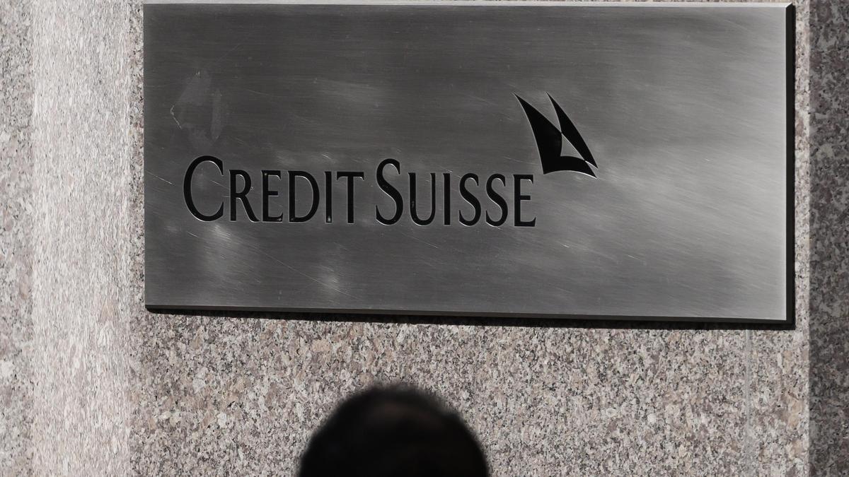 Logo de Credit Suisse en Nueva York.