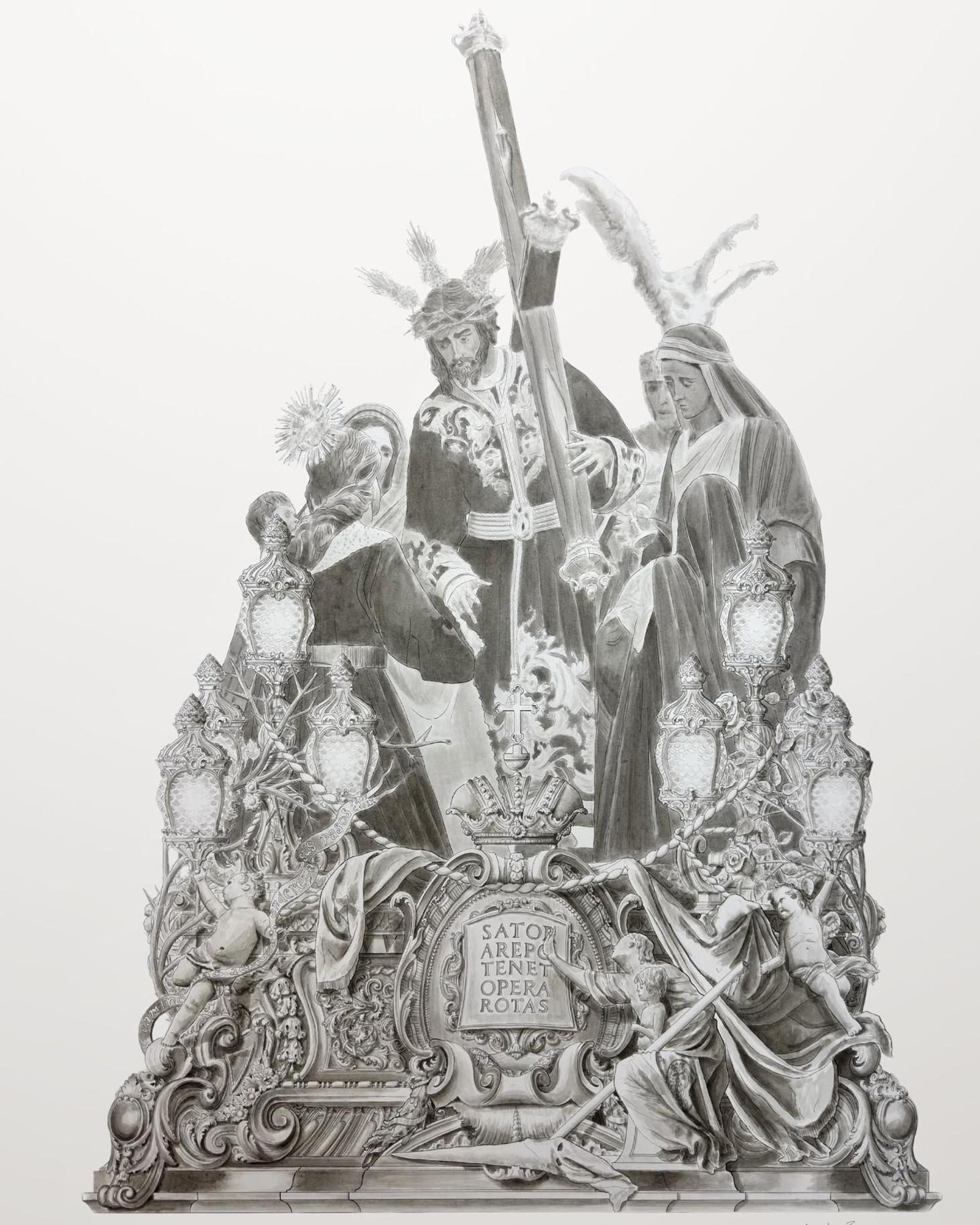 Diseño de Manuel Toledano para el nuevo trono de Jesús de la Salutación
