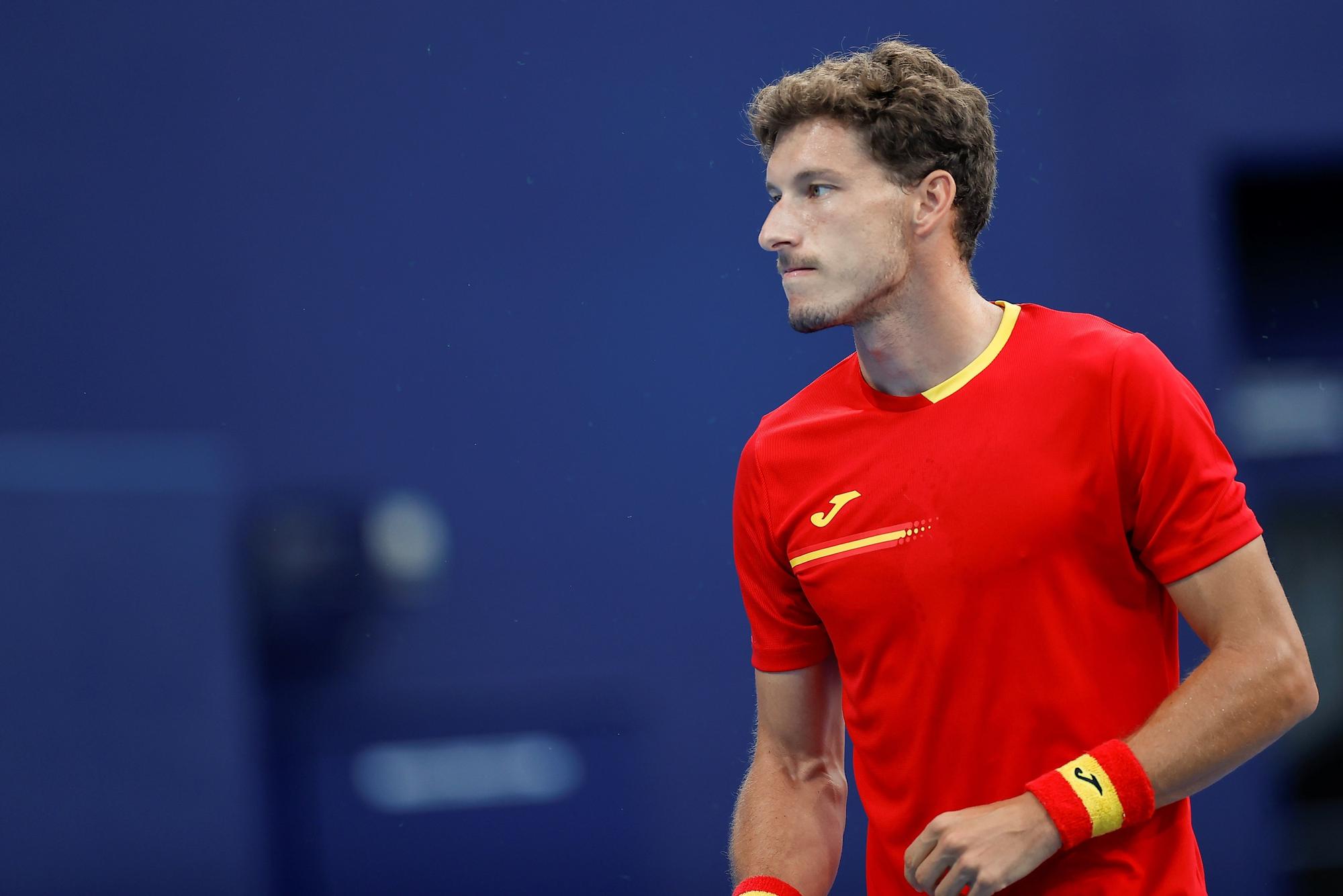 Carreño durante el partido de octavos de final ante Medvedev