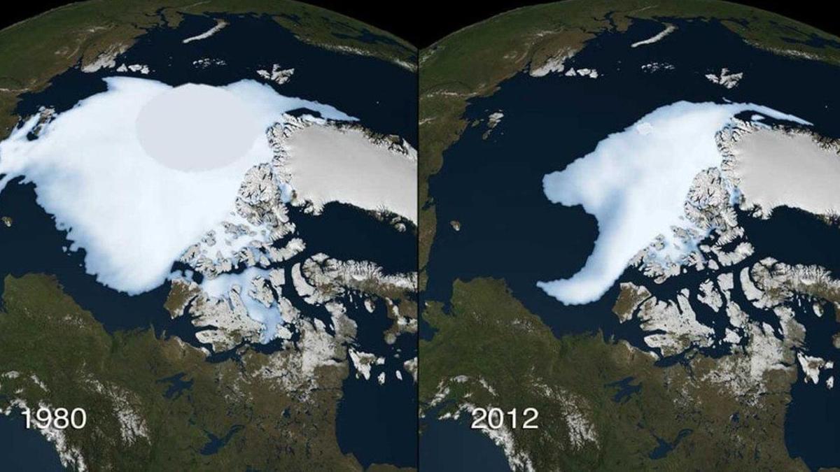 Deshielo en el Ártico entre 1980 y 2012