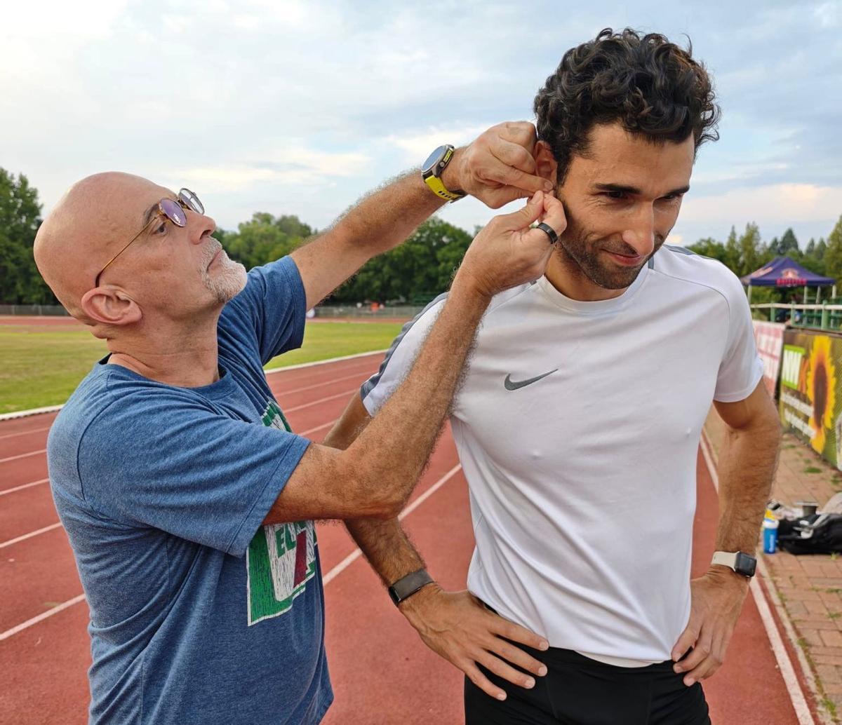 El velocista palmero Samuel García se somete a una prueba de lactato en Sudáfrica. |