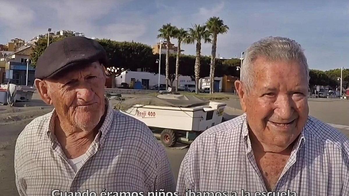 Fotograma del corto &#039;Paleños de Mar&#039; con los marengos &#039;El Mangué&#039; y Salvaro.