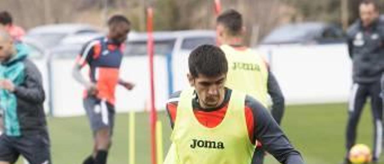 Gerard Moreno, en un entrenamiento en la Ciudad Deportiva.