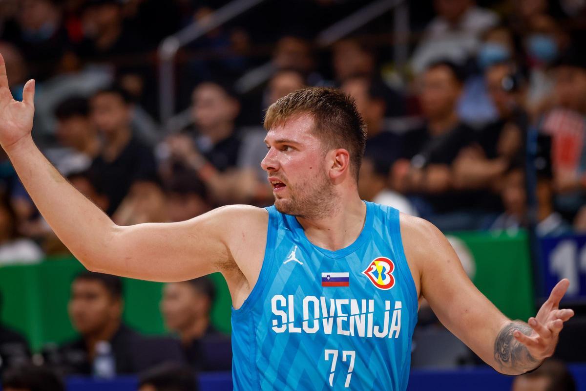 Luka Doncic, en un partido con la selección de Eslovenia