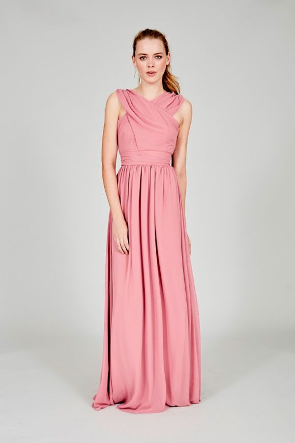 Vestido de satén rosa de Coosy