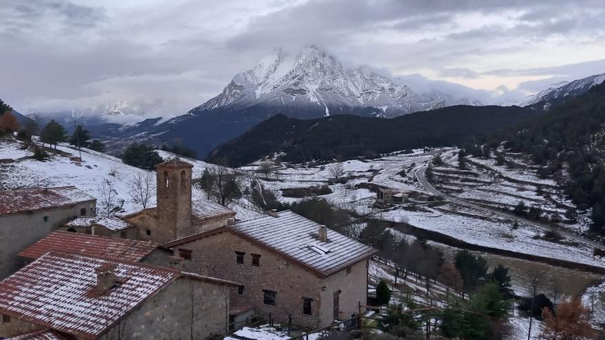 Vista del Pedraforca des de Gisclareny, aquest dijous al matí