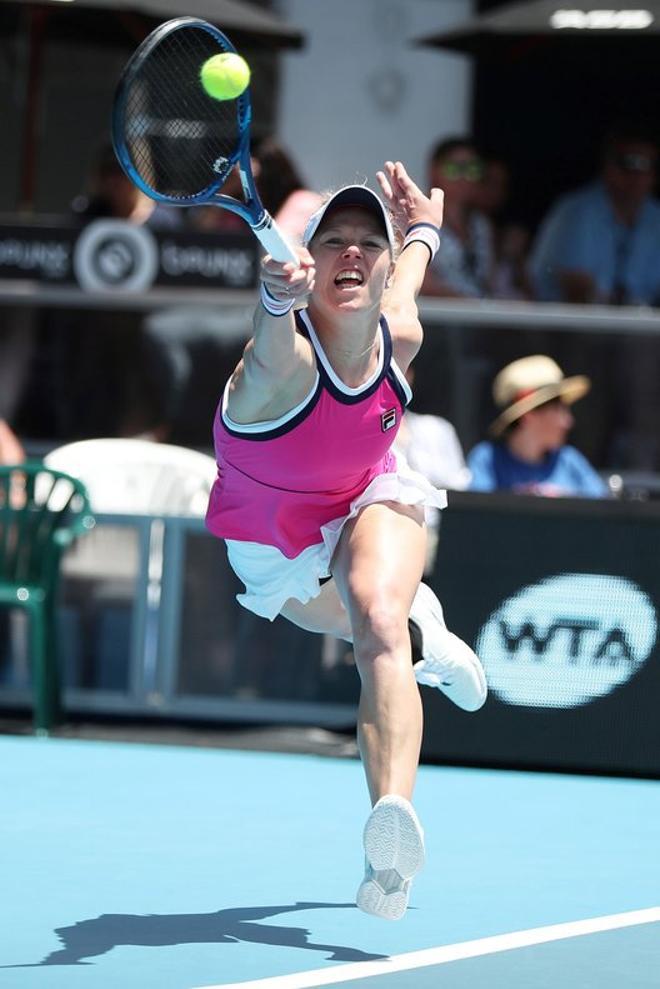 Laura Siegemund durante su partido de cuartos de final contra Serena Williams  durante el torneo Auckland Classic en Auckland.