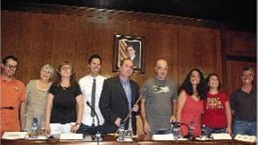 Els membres del nou govern municipal ahir durant el ple.