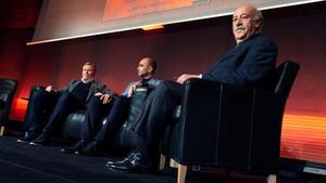 Ronald Koeman, Robert Martínez y Vicente del Bosque, en el Auditori Mediapro.