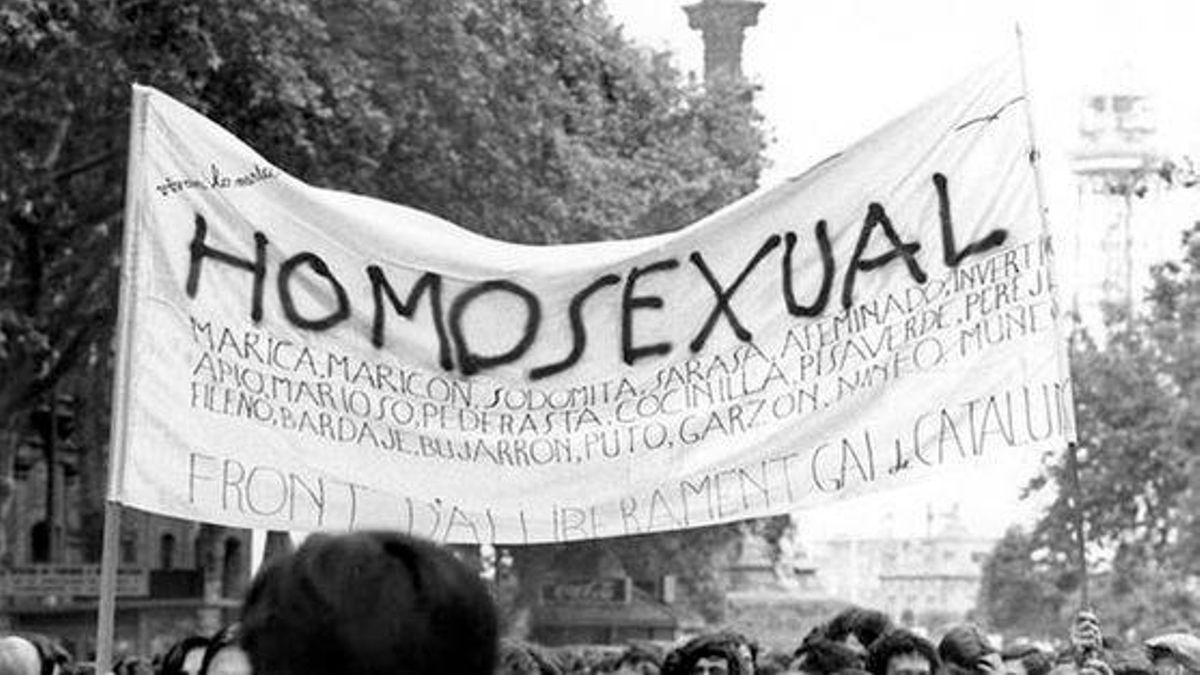 Pancarta alusiva a la lucha LGTBI